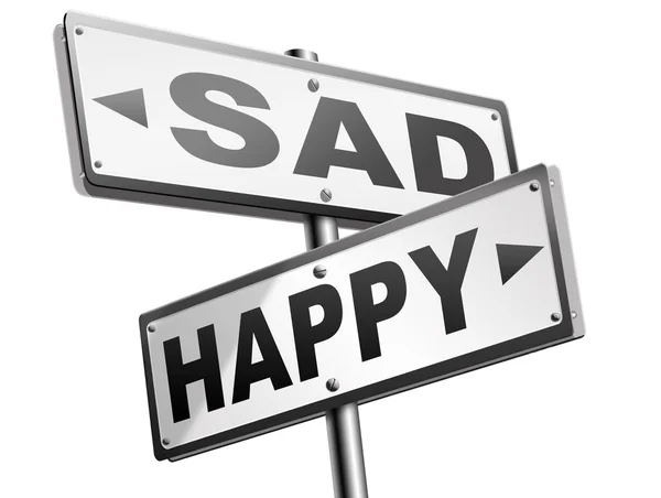 Happy or sad road signs — Stock Photo, Image