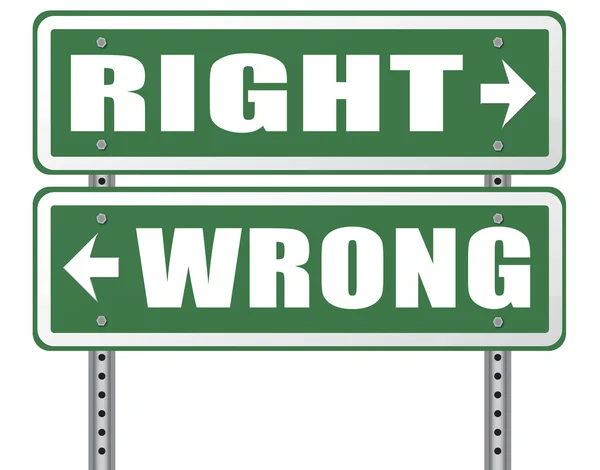 Rigth or wrong answer or decision — Stock Photo, Image