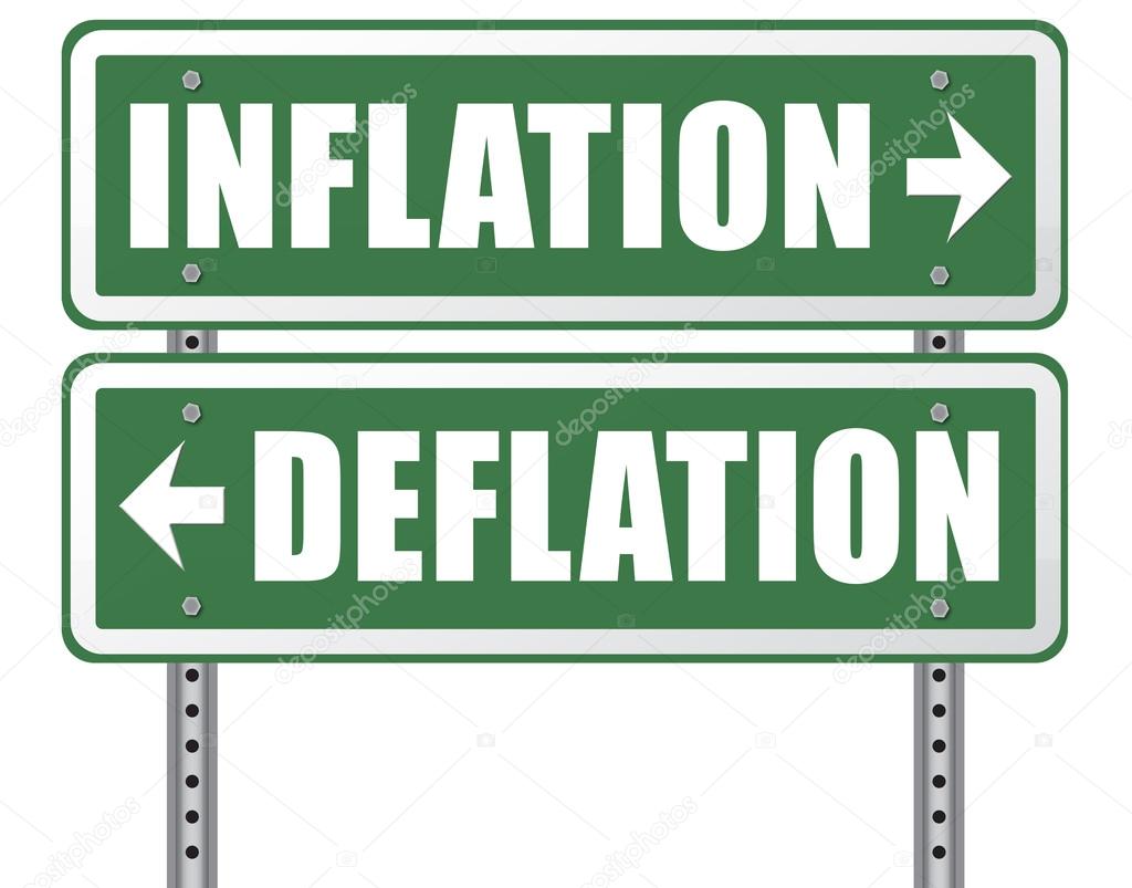 Inflation deflation road signs