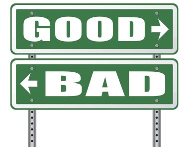 good or bad road sign clipart