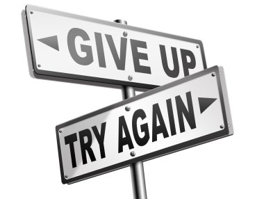 never give up try again clipart