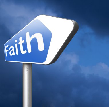 faith and trust road sign clipart