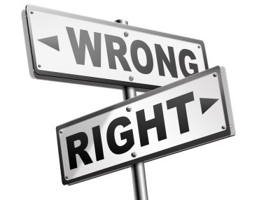 rigth or wrong answer or decision clipart