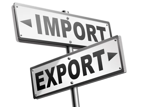 Import export road signs — Stock Photo, Image