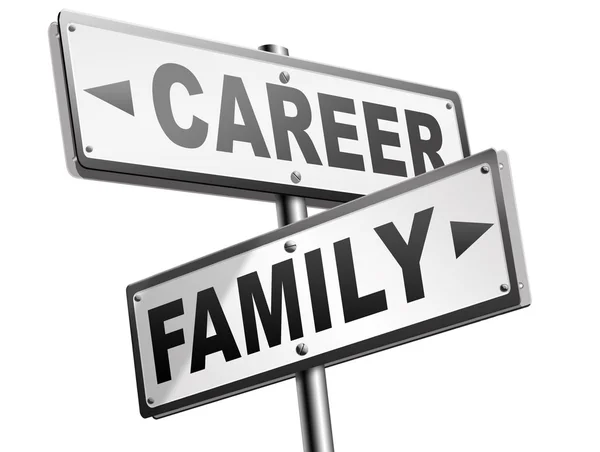 Career family balance road signs — Stock Photo, Image