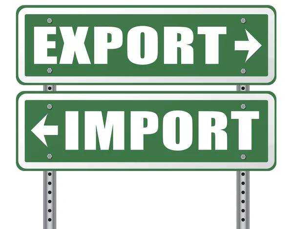 Export verkeersbord importeren — Stockfoto