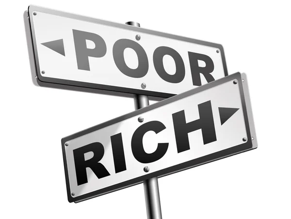Πλούσιος ή φτωχός πινακίδα — Φωτογραφία Αρχείου