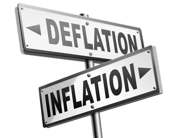 Inflation deflation road signs — Stock Photo, Image