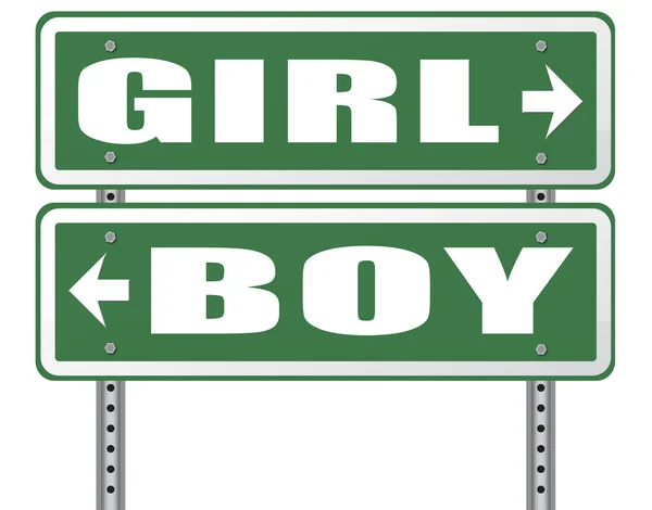 男の子か女の子の道路標識 — ストック写真