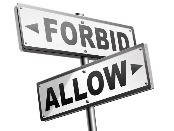 Allow or forbid road signs — Stock Photo, Image