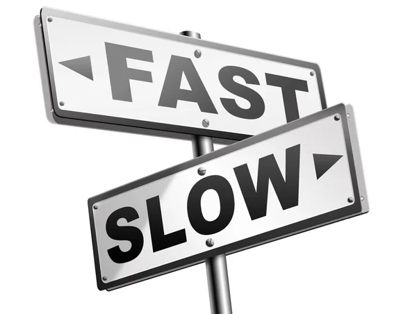 Fast or slow road signs — Stock Photo, Image