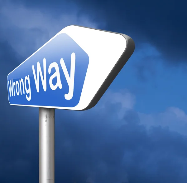Wrong way  road sign — Stock Photo, Image