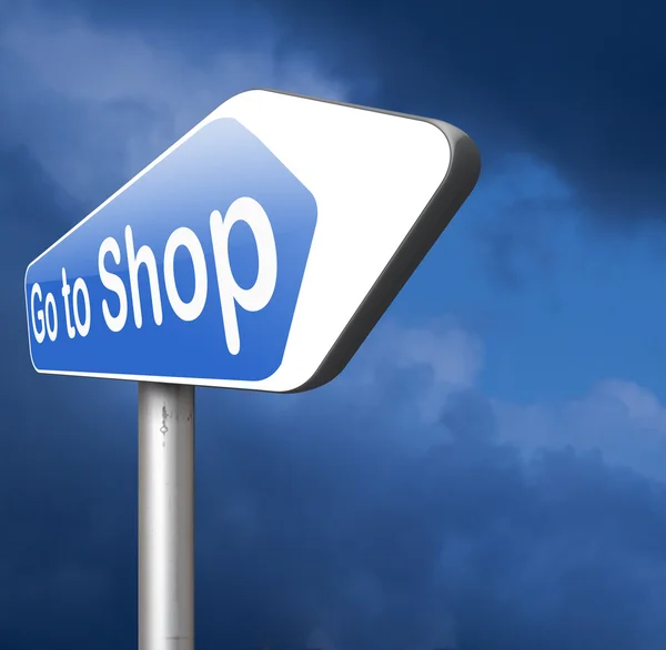 Ga naar de winkel verkeersbord — Stockfoto