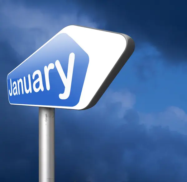 Straßenschild im Januar — Stockfoto