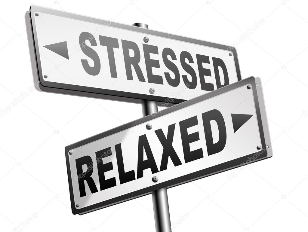 stressed or relaxed arrow sign