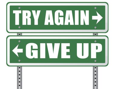never give up try again clipart