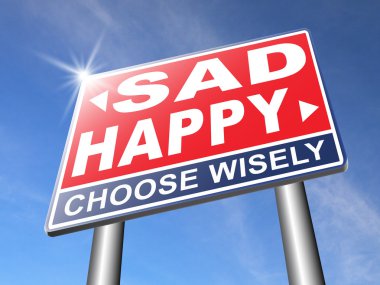 happy or sad road sign clipart
