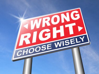 rigth or wrong answer or decision clipart
