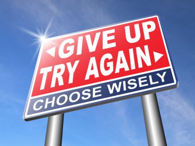 Never give up try again clipart
