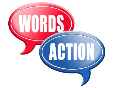 Action or words only speech bubbles