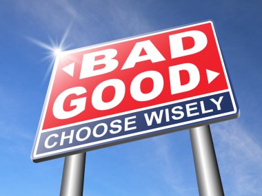 Good or bad  road sign clipart