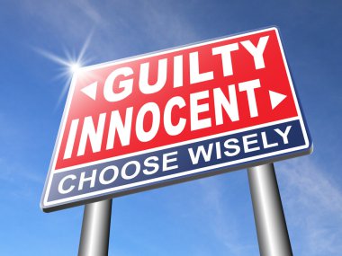 Innocent or guilty road sign clipart