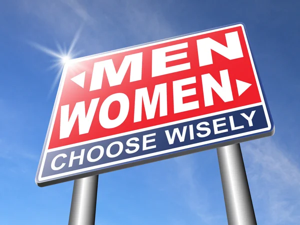 Znak drogowy kobiet mężczyzn — Zdjęcie stockowe