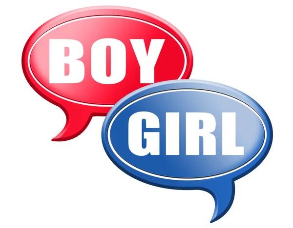 Αγόρι ή κορίτσι Συννεφάκια ομιλίας — Φωτογραφία Αρχείου