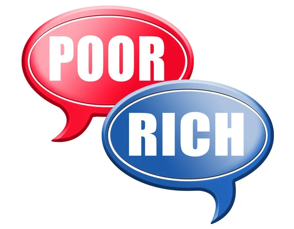 Πλούσιες και φτωχές ομιλία φυσαλίδες — Φωτογραφία Αρχείου