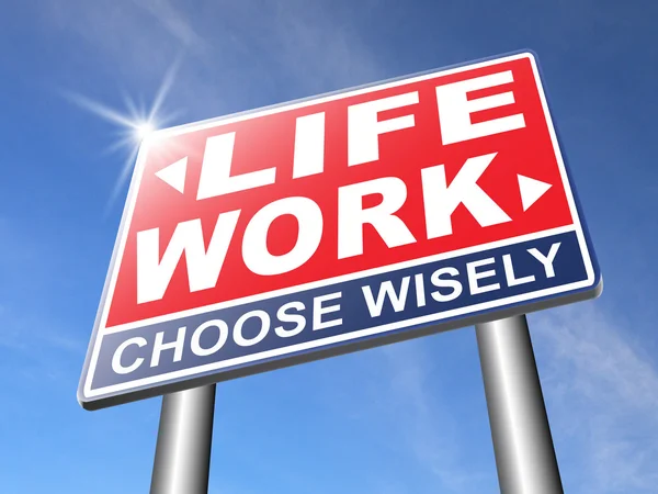Werken versus leven verkeersbord — Stockfoto