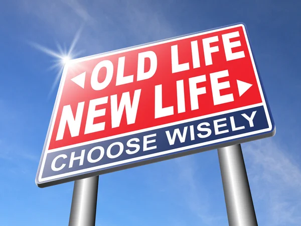 New or old life  road sign — Stock Photo, Image