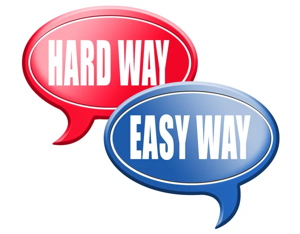 Easy or hard way speech bubbles — Stock Photo, Image