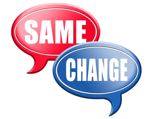 Same or change  speech bubbles — Φωτογραφία Αρχείου