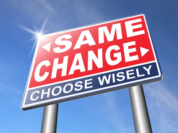 Same or change road sign — Stock Photo, Image