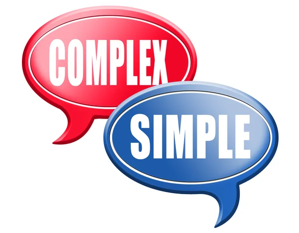 Simple or complex problem speech bubbles — 图库照片