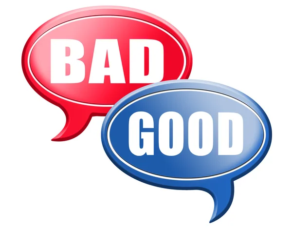 Good or bad speech bubbles — Stock fotografie