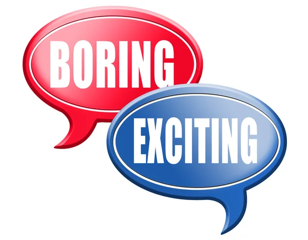 Exciting or boring speech bubbles — Stok fotoğraf