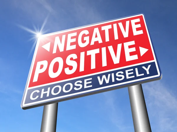 Negative or positive thinking  road sign — 图库照片