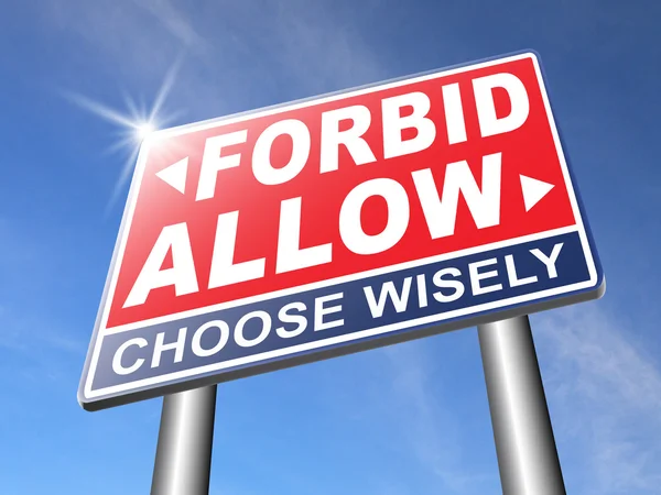 Allow or forbid  road sign — Stock fotografie