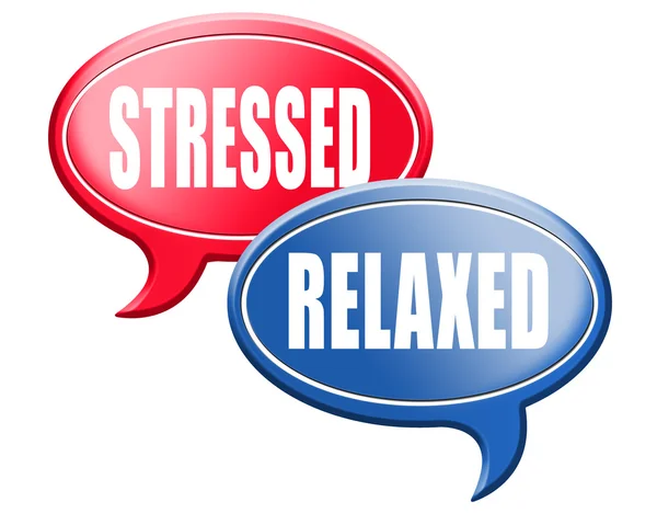 Stressed or relaxed speech bubbles — Stockfoto