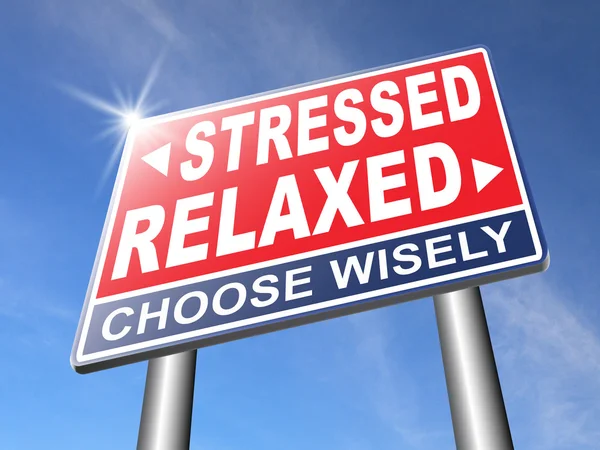 Stressed or relaxed road sign — Stock Photo, Image