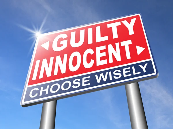 Αθώος ή ένοχος πινακίδα — Φωτογραφία Αρχείου