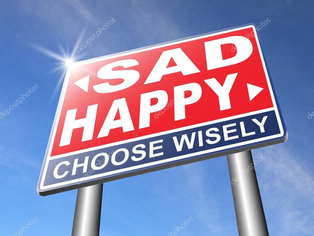 happy or sad road sign