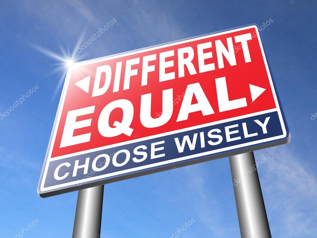 Equal or different road sign