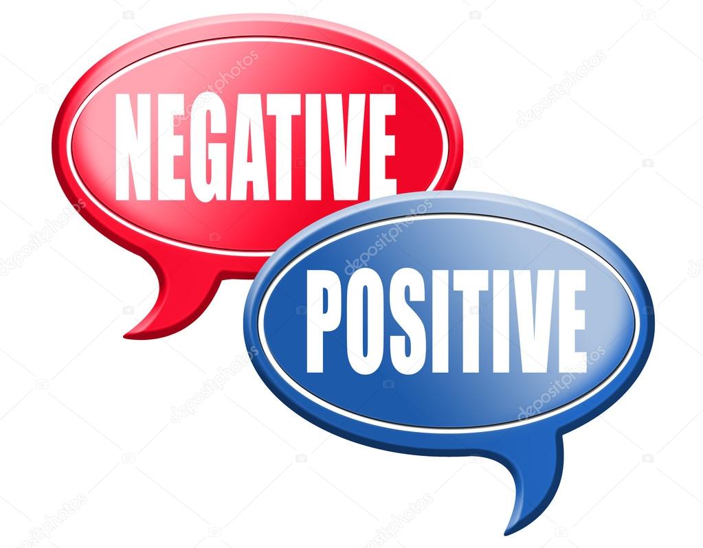 Negative or positive thinking speech bubbles