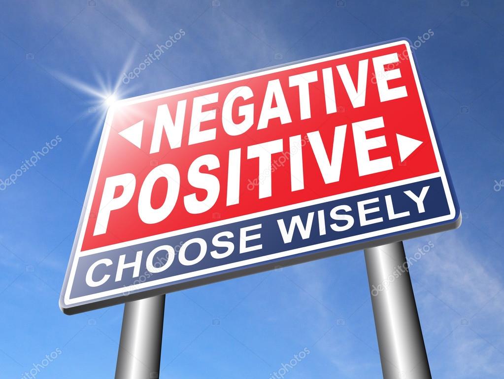 Negative or positive thinking  road sign
