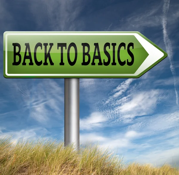 Back to basics road sign — Stock Photo, Image