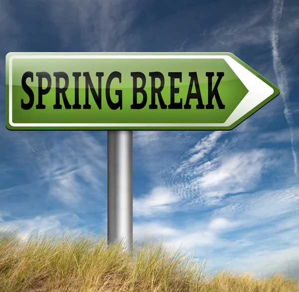 Cartello stradale Spring break — Foto Stock