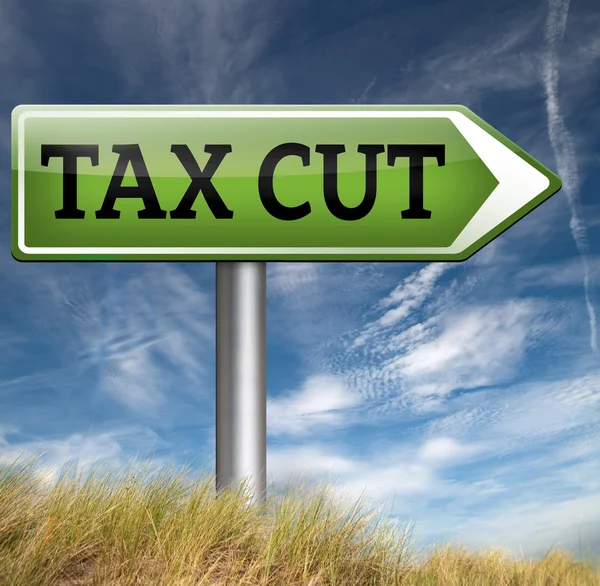 Tax cut road sign — Stock Photo, Image