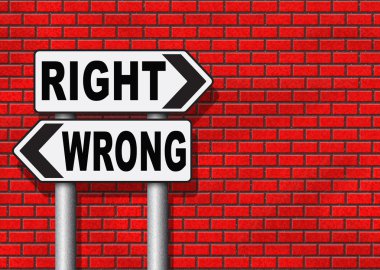 değil ya da yanlış cevap ya da karar